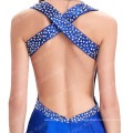 Grace Karin Sexy V-neck Cross Back Royal Blue Long perlé Robes de soirée formelles CL4603